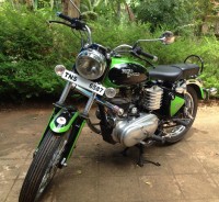 Black And Green Royal Enfield Vintage Bullet