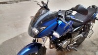 Blue And Black Bajaj Pulsar 150 DTSi