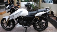 White TVS Apache RTR 180 ABS