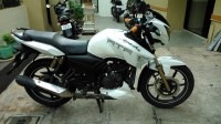 White TVS Apache RTR 180 ABS