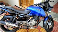 Blue And Black Bajaj Pulsar 150 DTSi