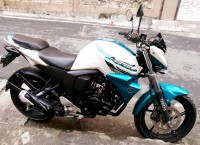 Blue And White Yamaha FZ