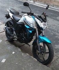 Blue And White Yamaha FZ