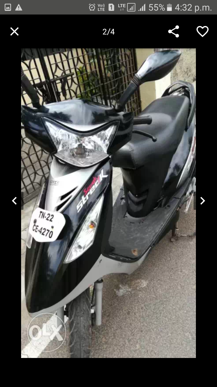 Black TVS Scooty Streak