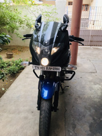 Blue And Black Bajaj Pulsar 220 DTSi