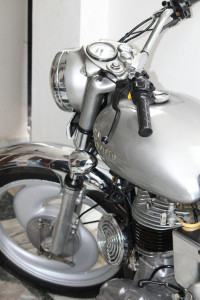 Silver Royal Enfield Bullet Electra