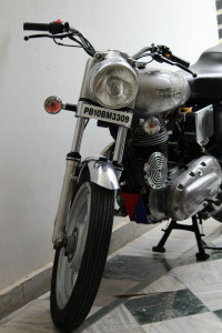 Silver Royal Enfield Bullet Electra