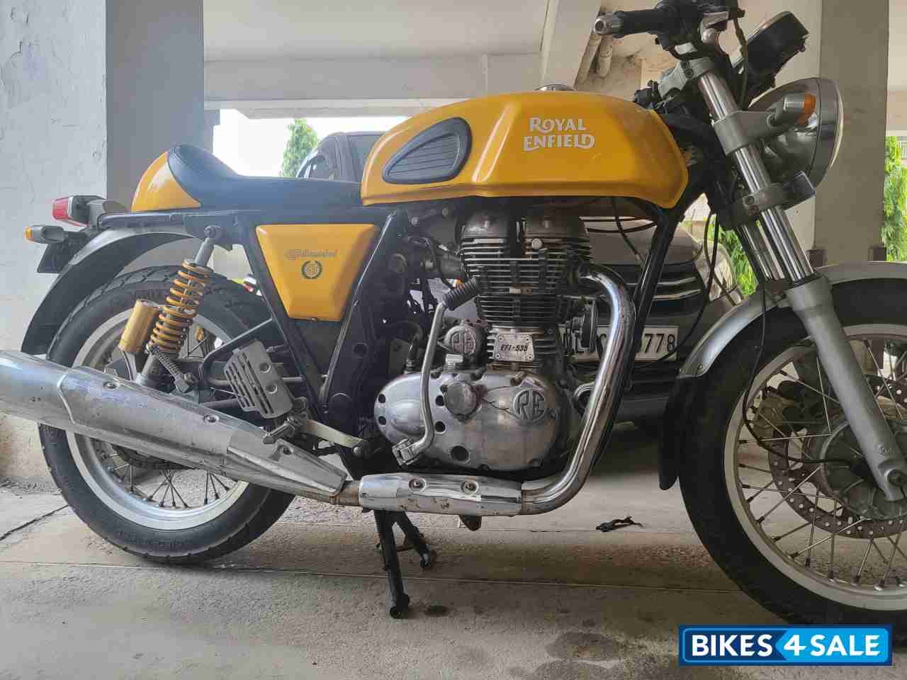 Yellow Royal Enfield Continental GT 535