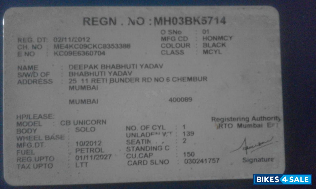 Honda Unicorn Honda Unicorn