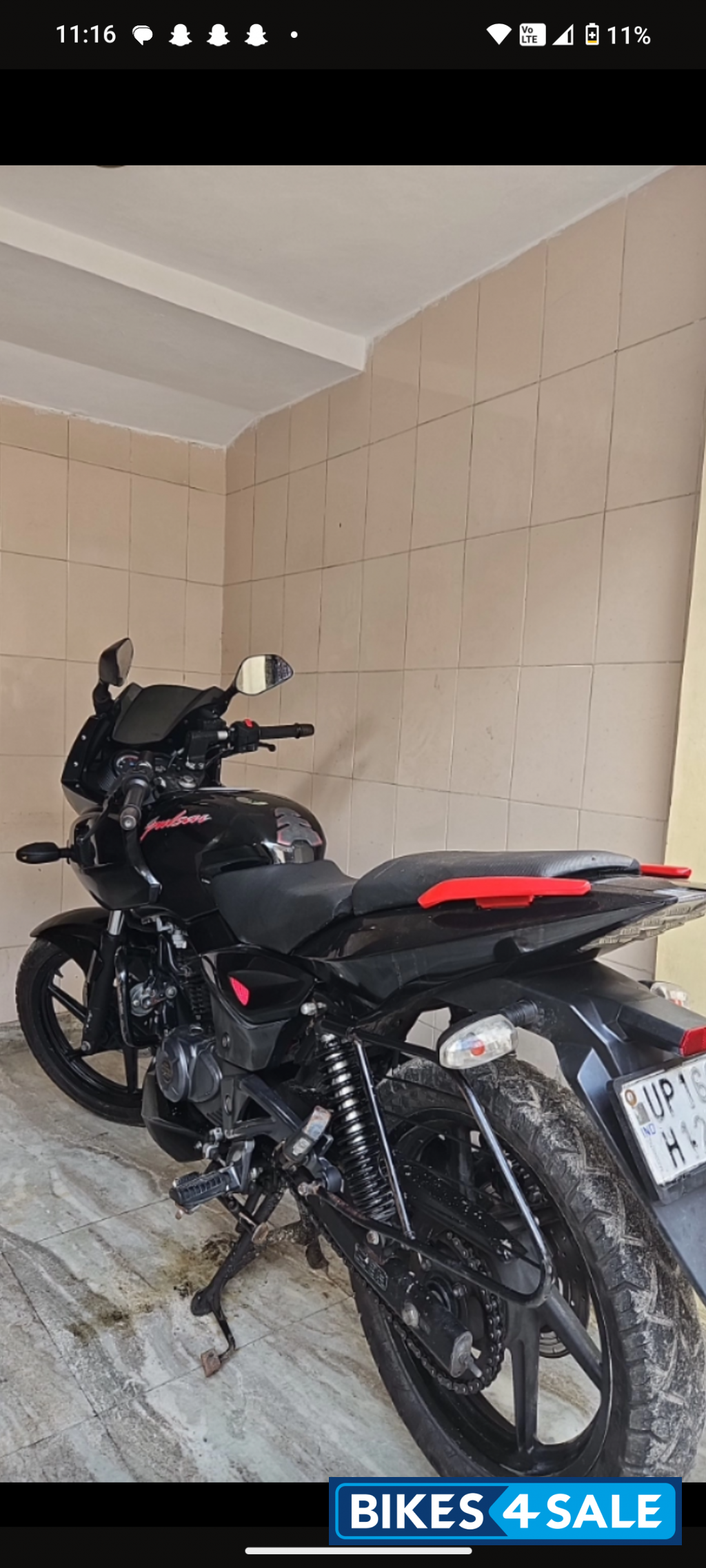 Black And Red Bajaj Pulsar 180F Neon