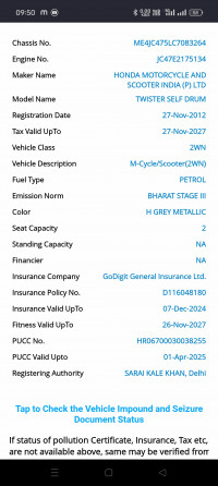 H Grey Metallic Honda CB Twister