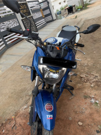 White And Blue TVS Apache RTR FI 160