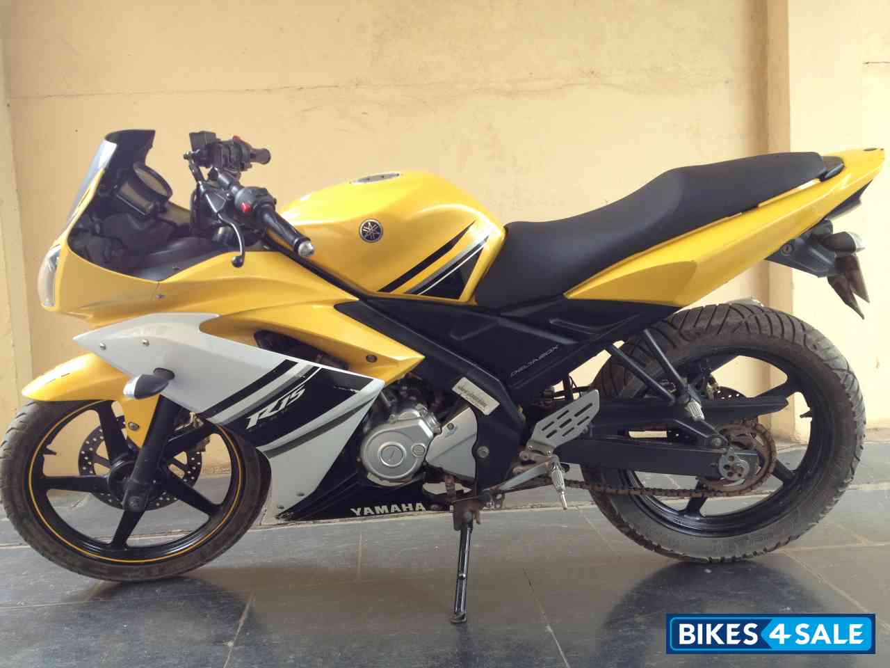 Yellow Yamaha YZF R15