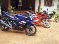 Blue Yamaha YZF R15 V2