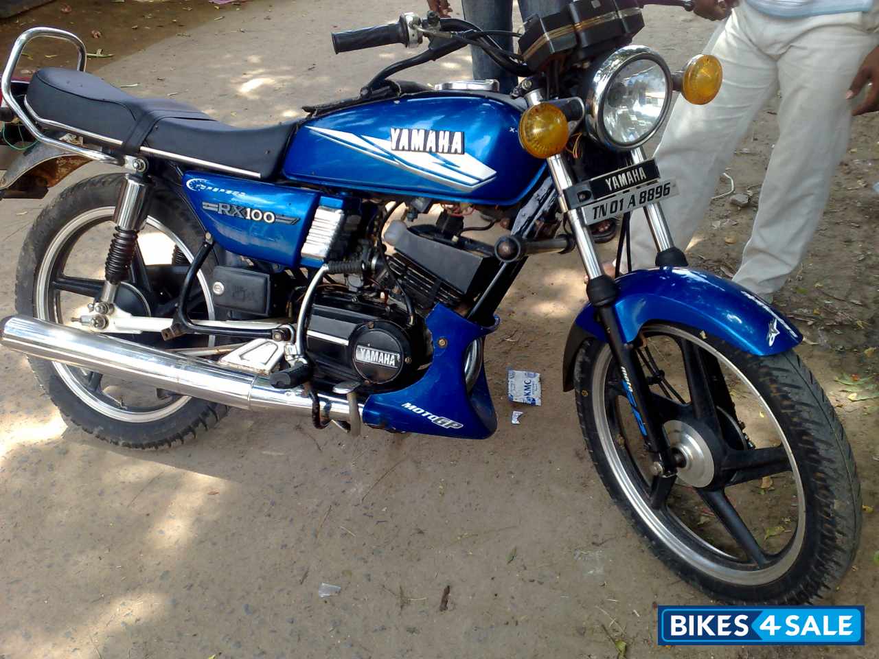 Blue Yamaha RX 100