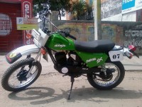 Parrot Green Bajaj SX Enduro