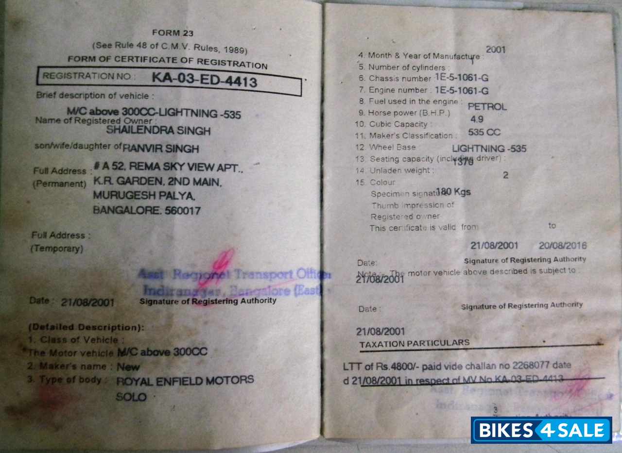 Grey Mettalic/black Duel Tone Royal Enfield Lightning 535 Grey Mettalic/black Duel Tone Royal Enfield Lightning 535