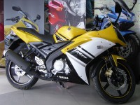 Yellow Yamaha YZF R15