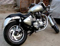 Silver Royal Enfield Bullet Modified Bullet