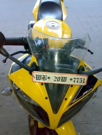 Yellow Yamaha YZF R15