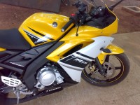 Yellow Yamaha YZF R15