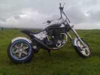 Silver Black Graphics Modified Bike  Chopper