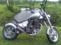 Silver Black Graphics Modified Bike  Chopper