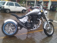 Silver Black Graphics Modified Bike  Chopper