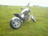 Silver Black Graphics Modified Bike  Chopper