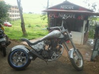 Silver Black Graphics Modified Bike  Chopper