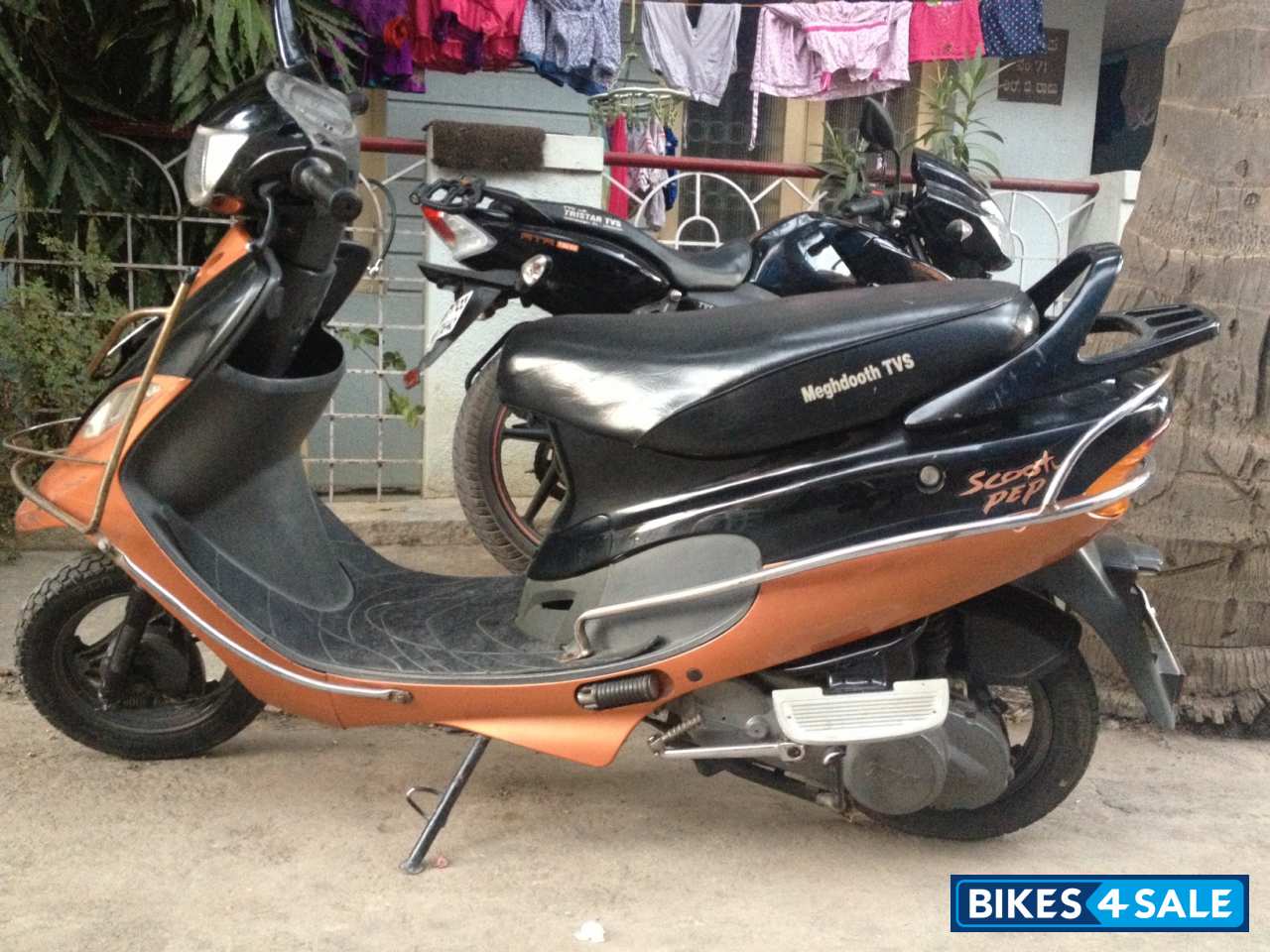 Copper Brown And Back TVS Scooty Pep