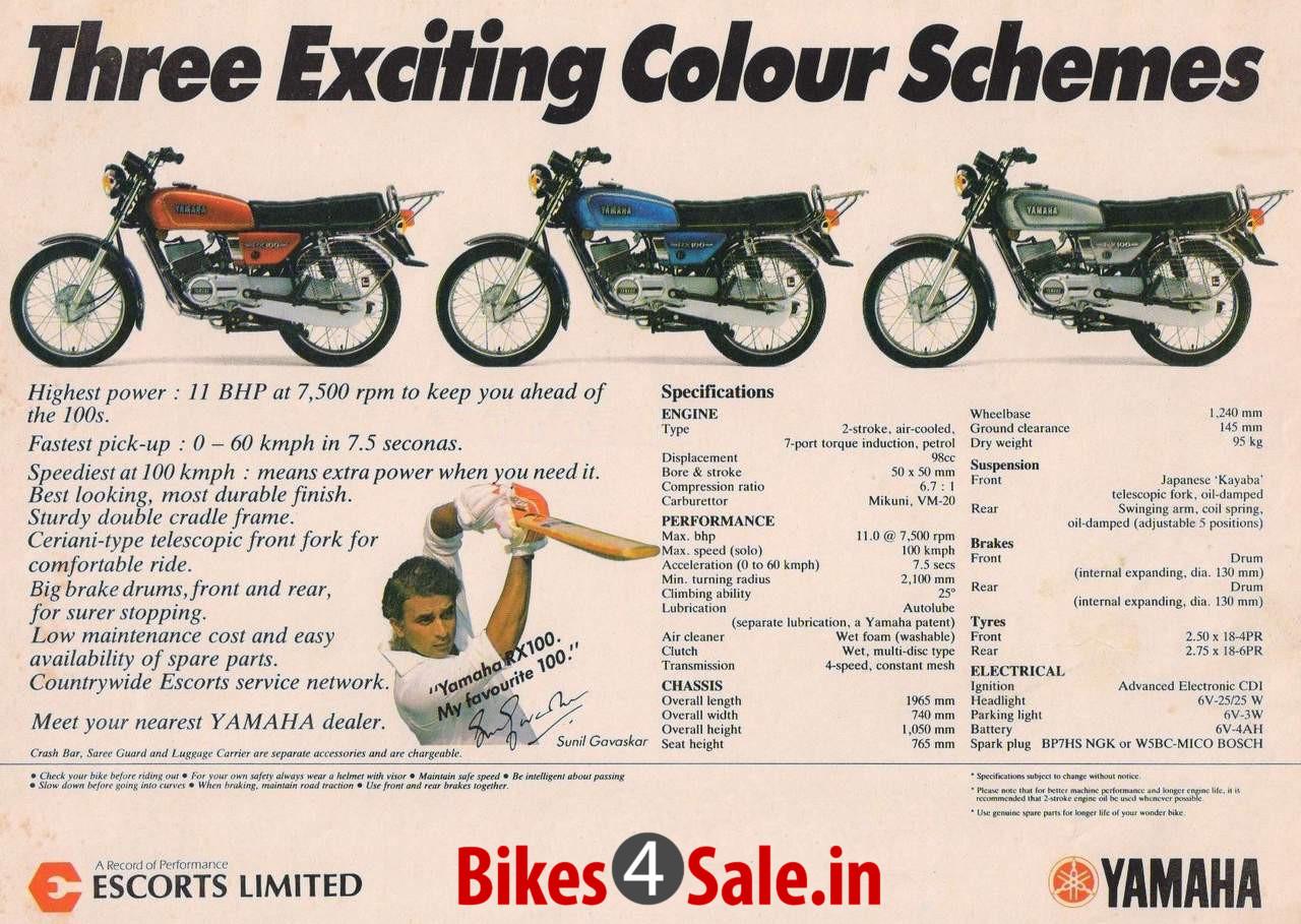 Yamaha Rx 100 Price Specs Mileage Colours Photos And Reviews Bikes4sale