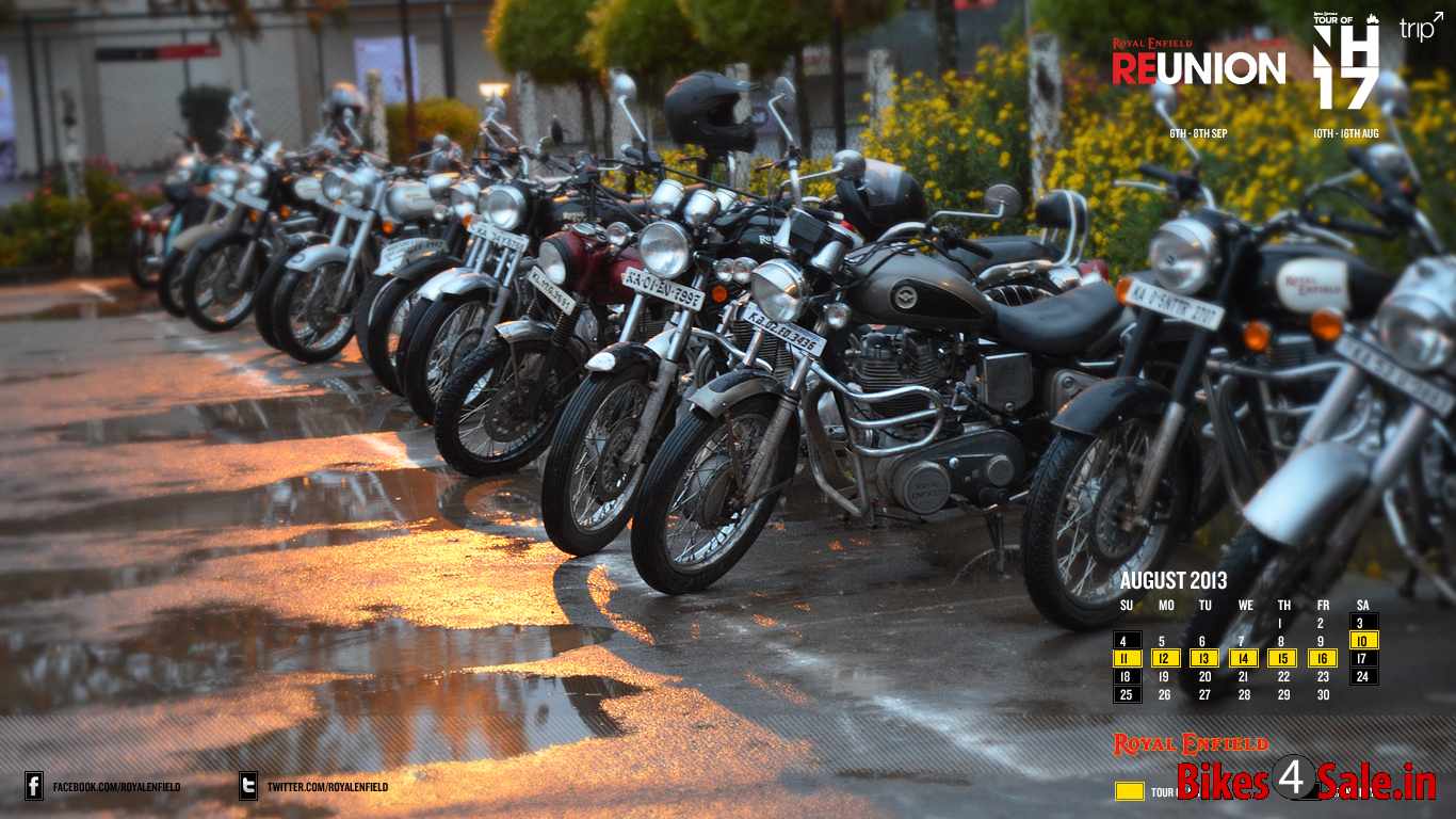 Slide 8 2013 Royal Enfield Calendar for the month of August. 2013